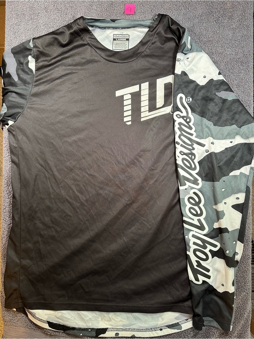 Troy Lee Designs TLD Motocross Jersey Mens Large Black Camo Long Sleeve MTB BMX